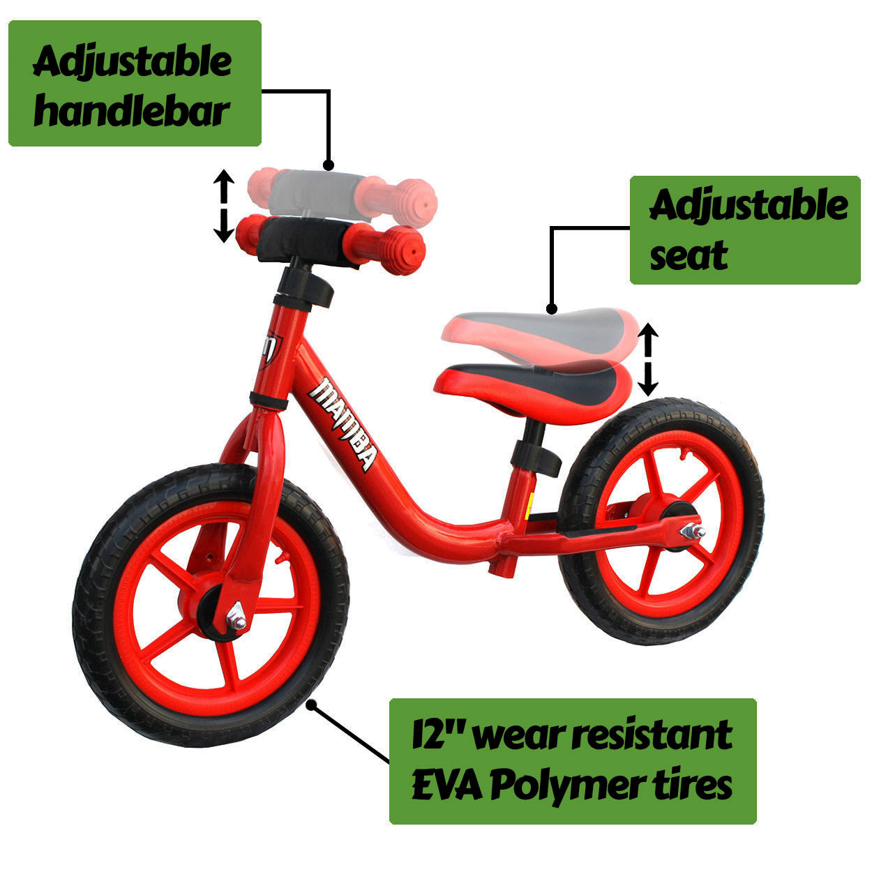 Red Balance Bike Mamba Sport